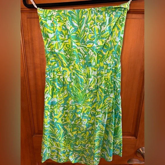 Lilly Pulitzer Strapless Windsor Dress Green Parrot - Picture 4 of 5